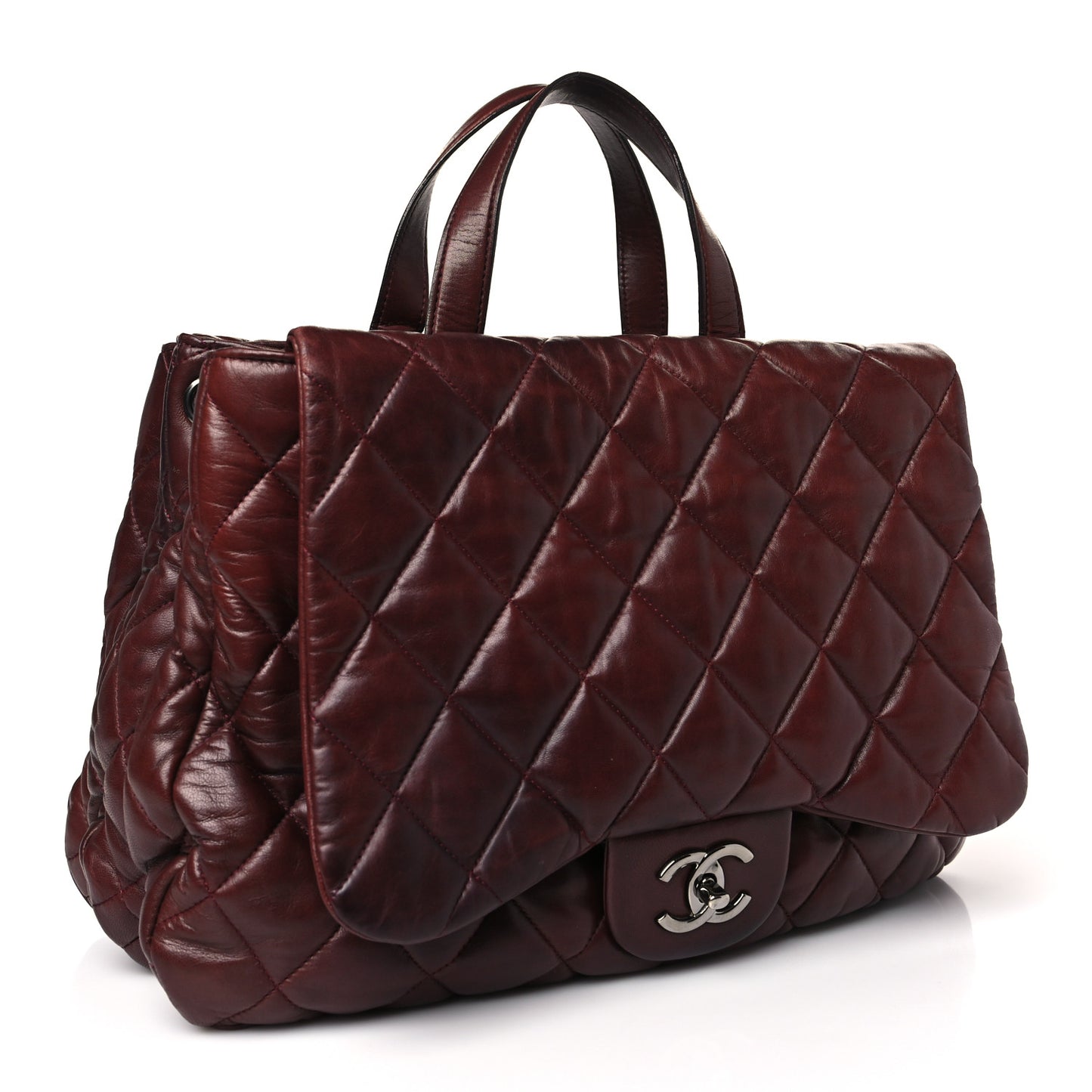 Lambskin Quilted Chanel 3 Maxi Tote Burgundy