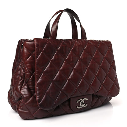 Chanel Lambskin Quilted Chanel 3 Maxi Tote Burgundy 3 of 12