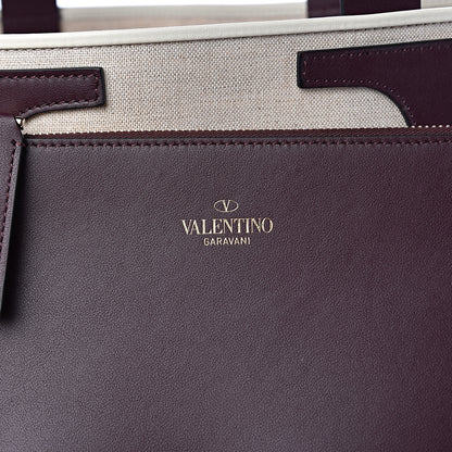 Valentino Garavani Canvas Large Escape Tote Natural Brown 10 of 10