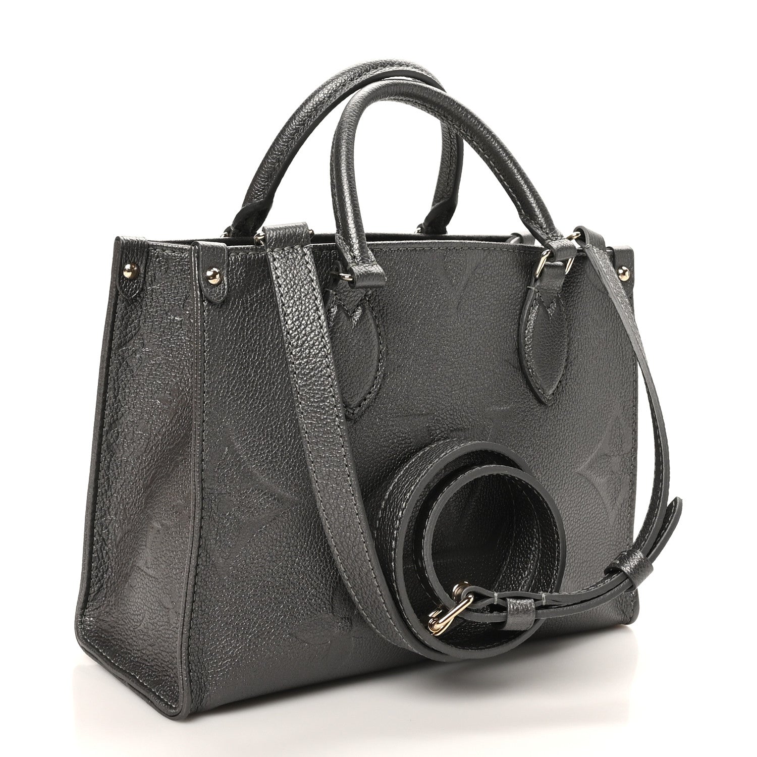 Louis Vuitton Metallic Empreinte Monogram Giant Onthego PM Gun Metal 3 of 9