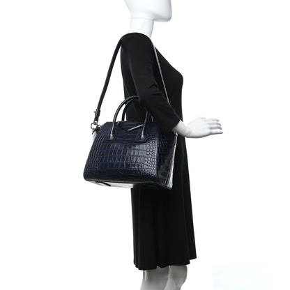Givenchy Calfskin Crocodile Embossed Small Antigona Navy 2 of 11