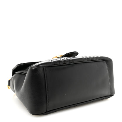 Gucci Calfskin Matelasse Small GG Marmont Top Handle Shoulder Bag Black 4 of 10