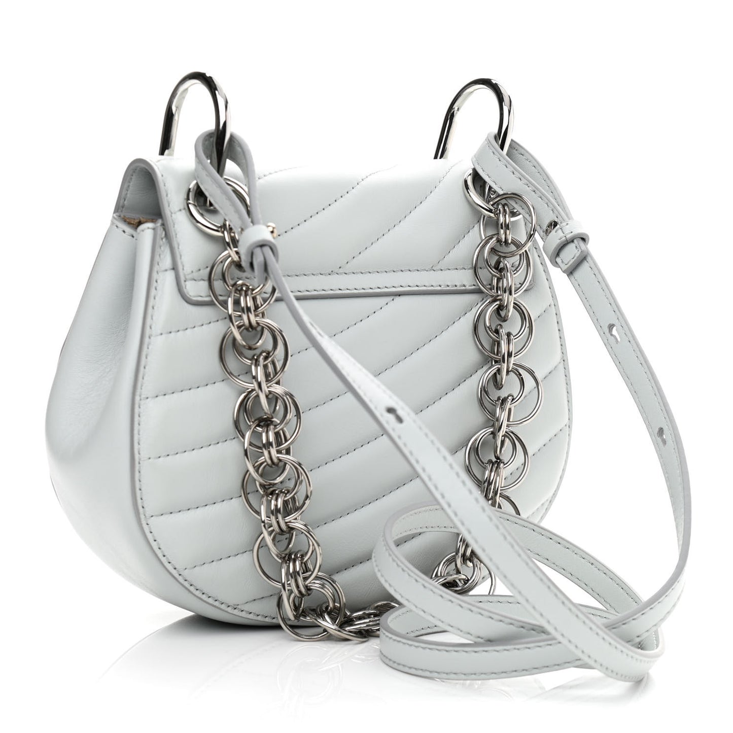 Calfskin Quilted Mini Drew Bijou Shoulder Bag Airy Grey