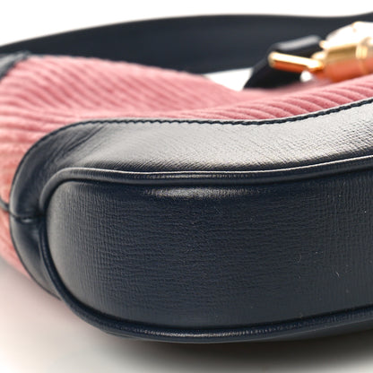 Gucci Corduroy Small Jackie 1961 Hobo Pink Blue 9 of 10