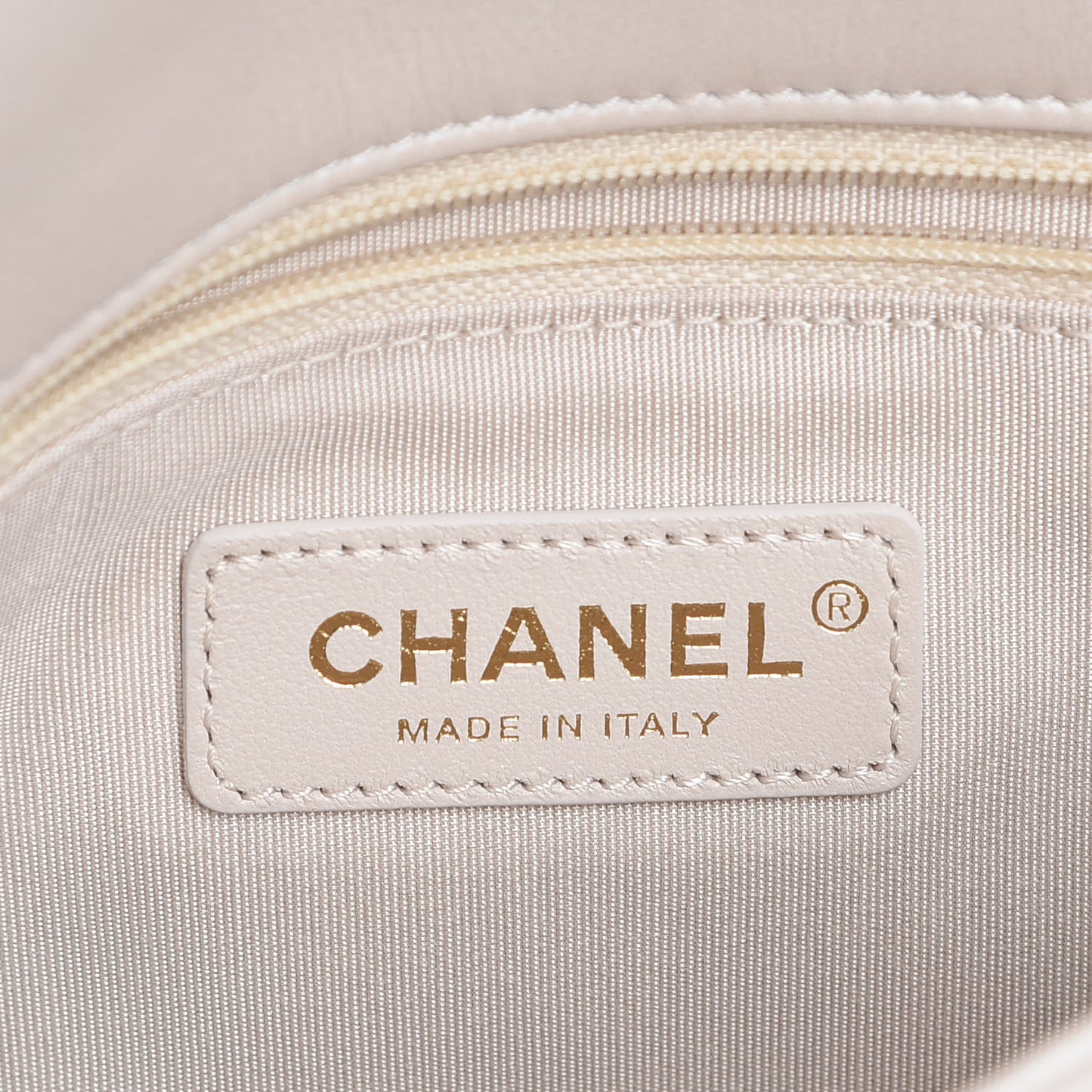 Metallic Calfskin Micro Quilted Medium Flap White