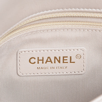 Chanel Metallic Calfskin Micro Quilted Medium Flap White 6 of 8