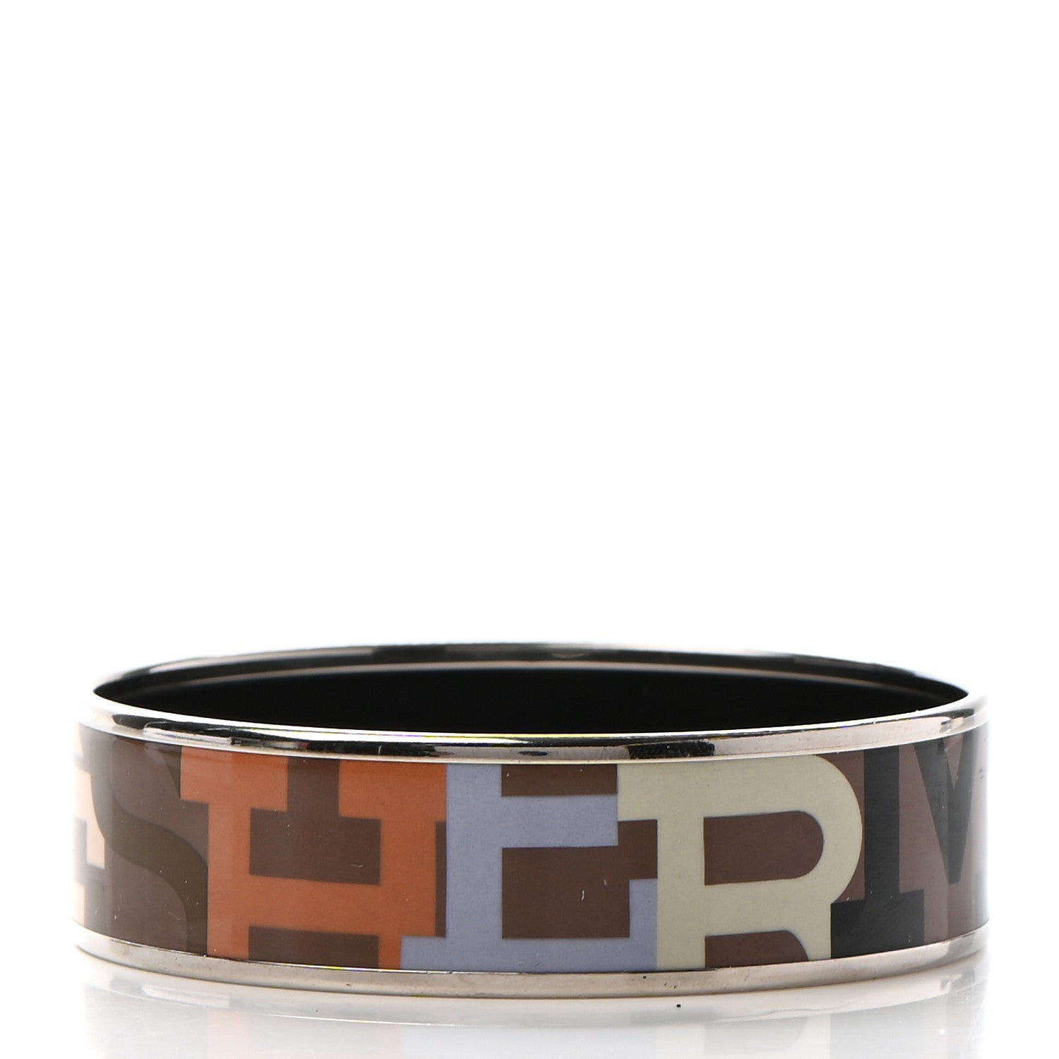 Hermes Enamel Wide Printed Capitales Bracelet 65 3 of 5