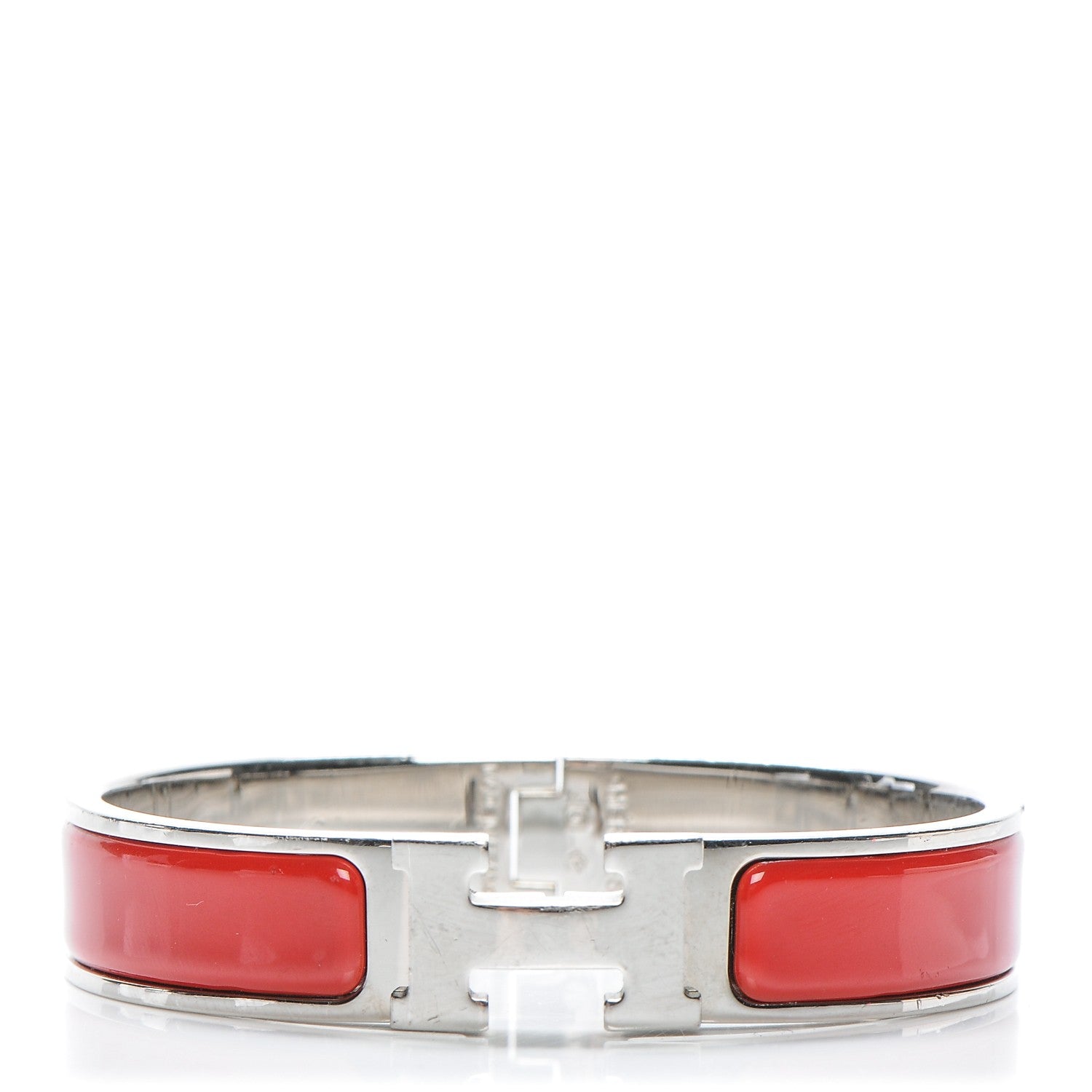 Hermes Enamel Clic Clac H Narrow Bracelet PM Red 1 of 4