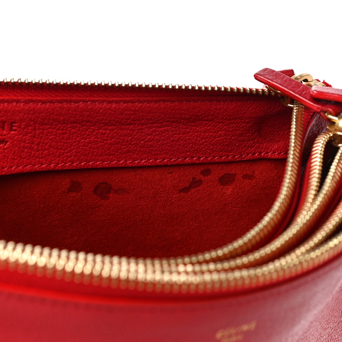 Goatskin Large Trio Crossbody Bag Scarlet