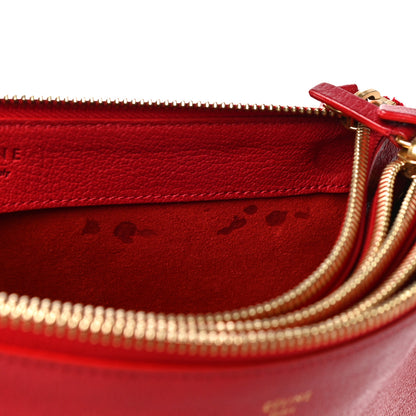 Celine Goatskin Large Trio Crossbody Bag Scarlet 16 of 18
