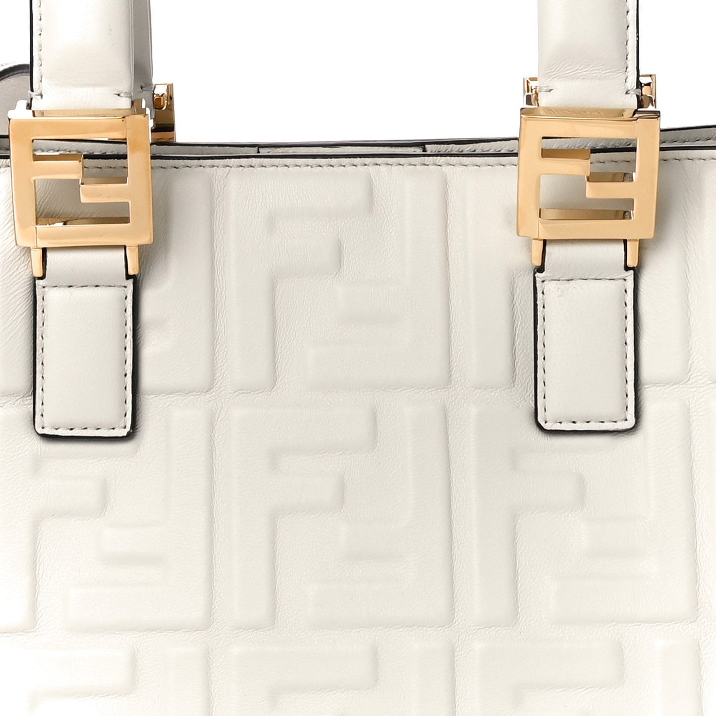 Nappa FF 1974 Embossed Small FF Tote White