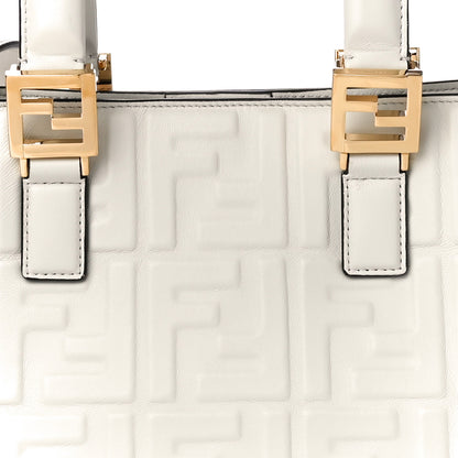 Fendi Nappa FF 1974 Embossed Small FF Tote White 7 of 9