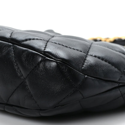 Chanel Lambskin Quilted CC Links Hobo Black 8 of 9