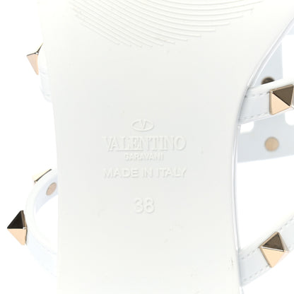 Valentino Garavani PVC Jelly Rockstud Caged Flat Thong Sandals 38 Optic White 6 of 8
