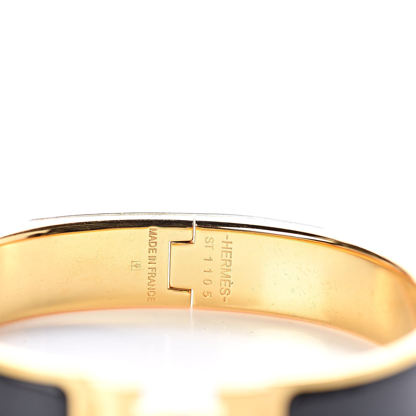 Enamel Narrow Clic Clac H Bracelet PM Black