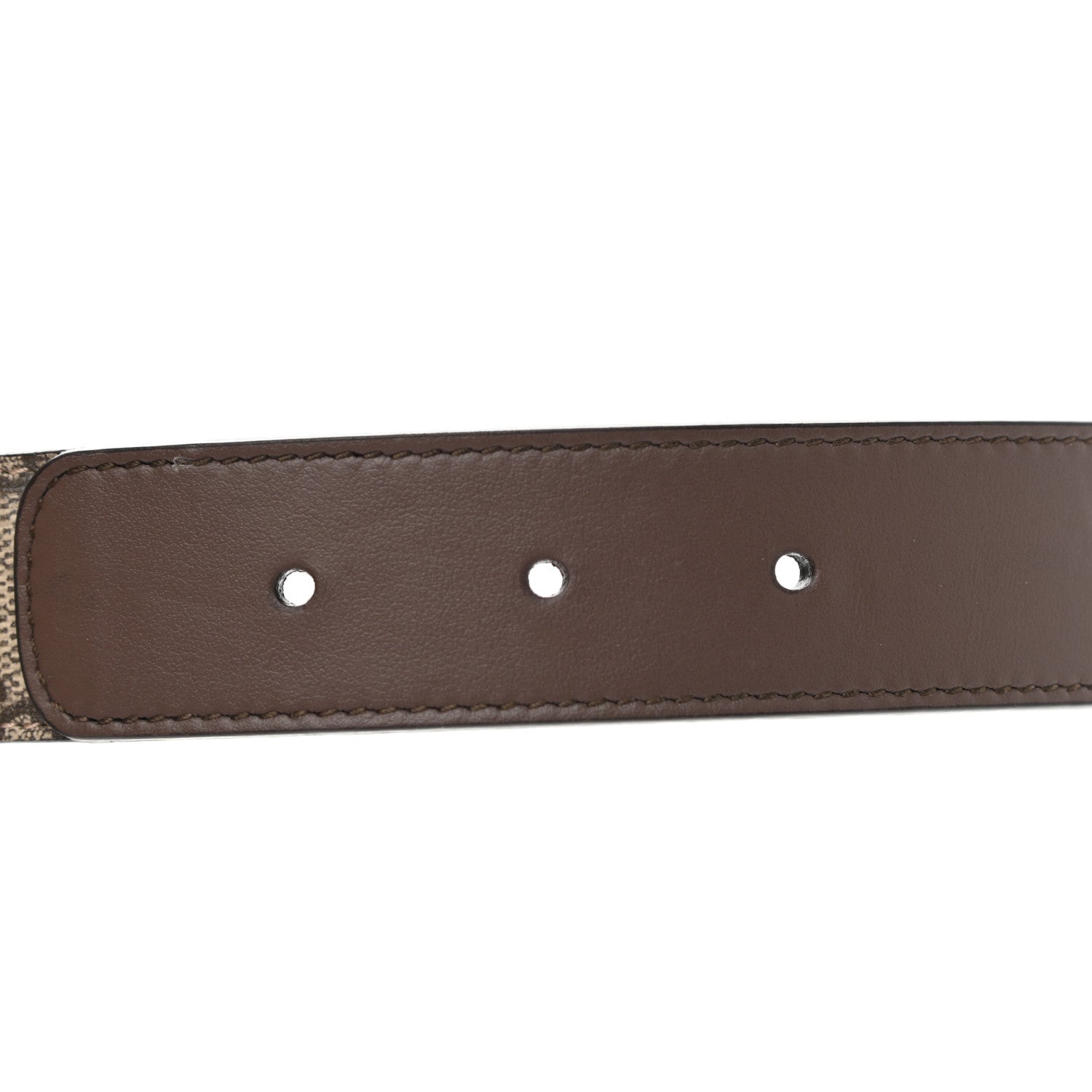 Gucci GG Supreme Monogram Matte Plutone Calfskin Double G 30mm Belt 80 32 Beige Ebony New Acero 4 of 5