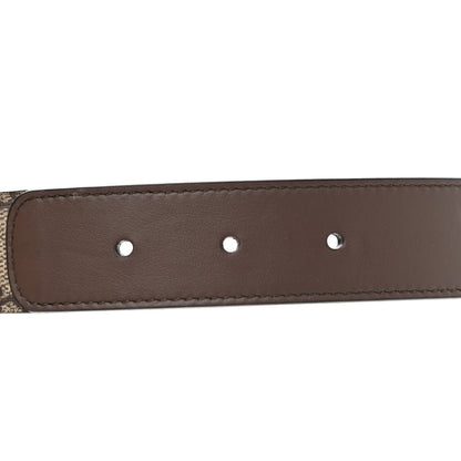 Gucci GG Supreme Monogram Matte Plutone Calfskin Double G 30mm Belt 80 32 Beige Ebony New Acero 4 of 5
