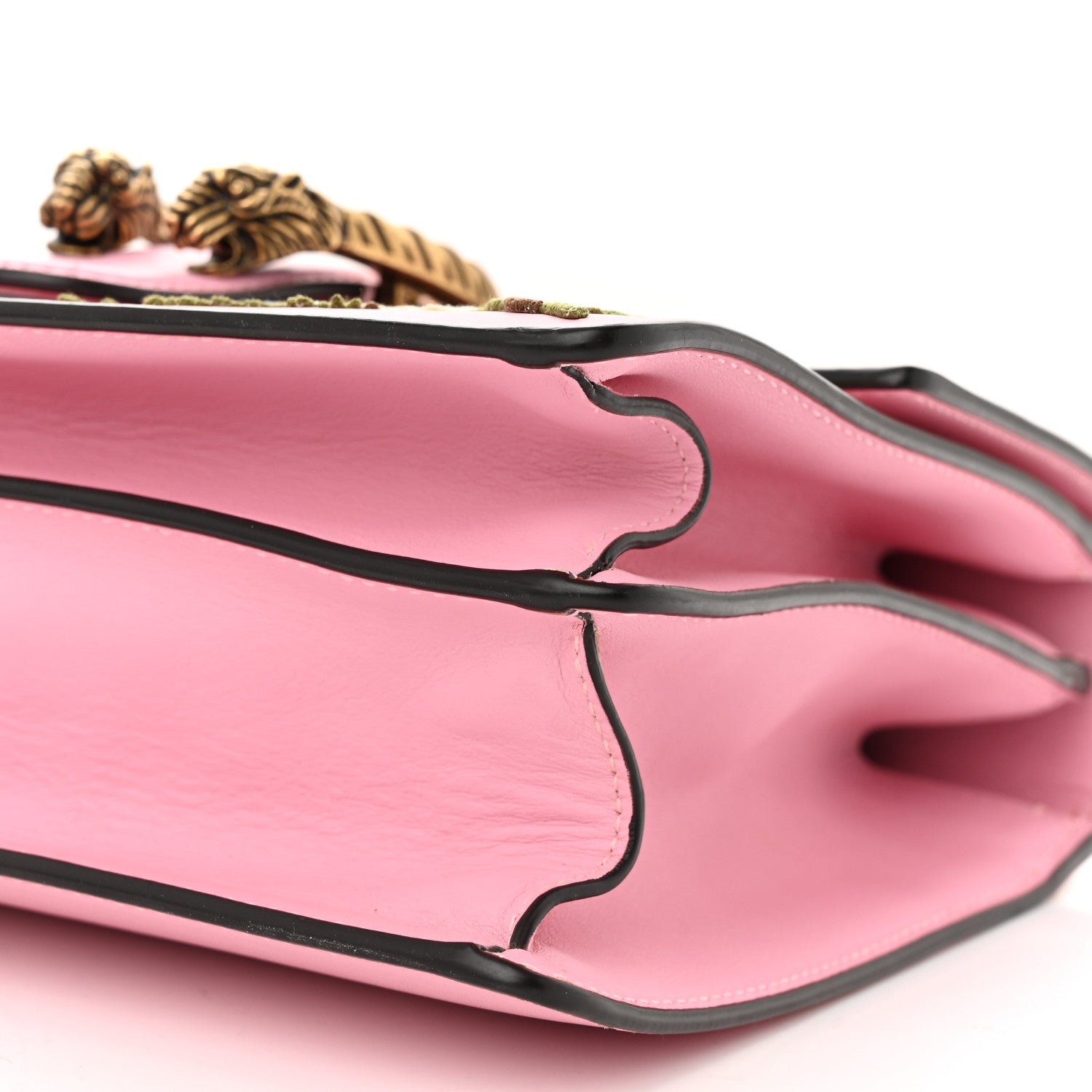 Gucci Calfskin Bamboo Web Embroidered Medium Dionysus Top Handle Bag Pink 10 of 15