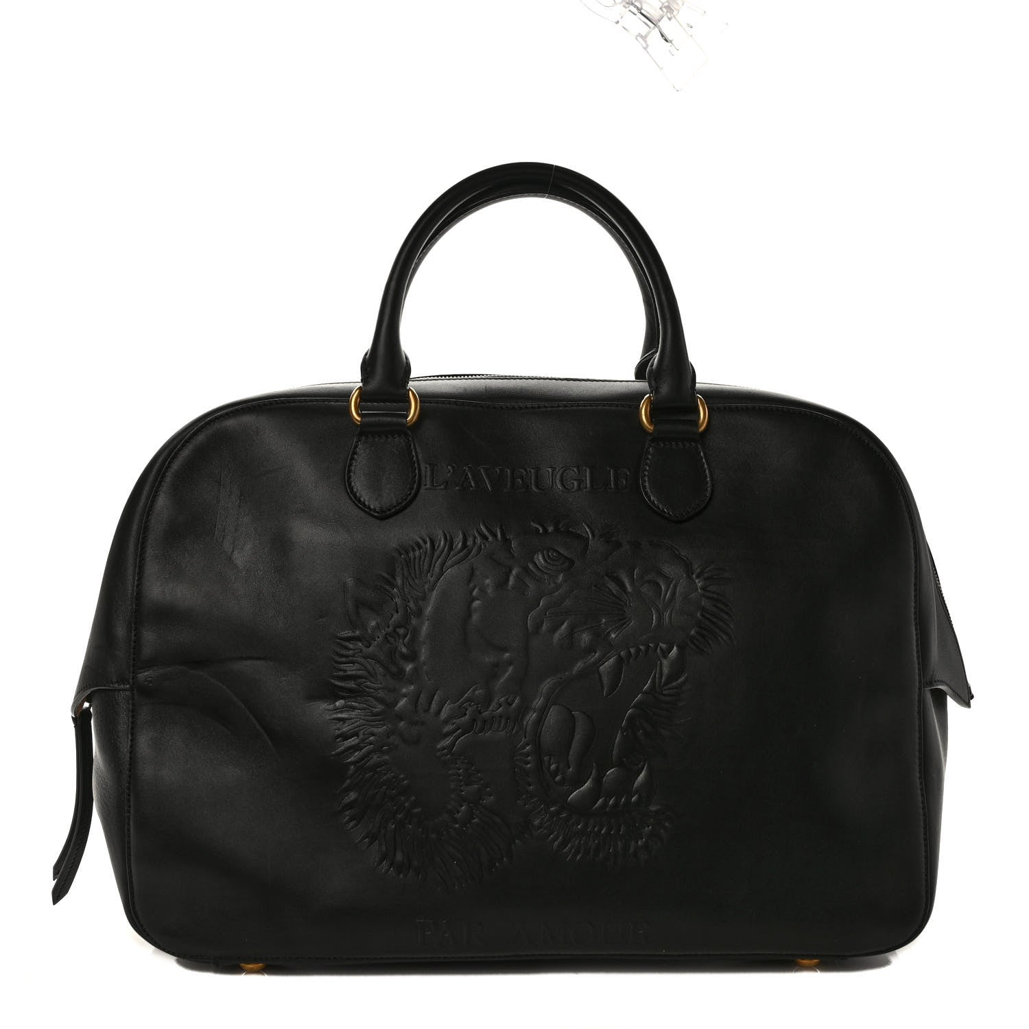 Gucci Calfskin Embossed L'Aveugle Par Amour Duffle Black 1 of 10