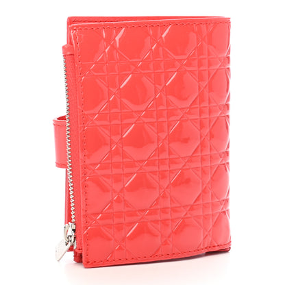 Christian Dior Patent Cannage Lady Dior Wallet Coral 3 of 7