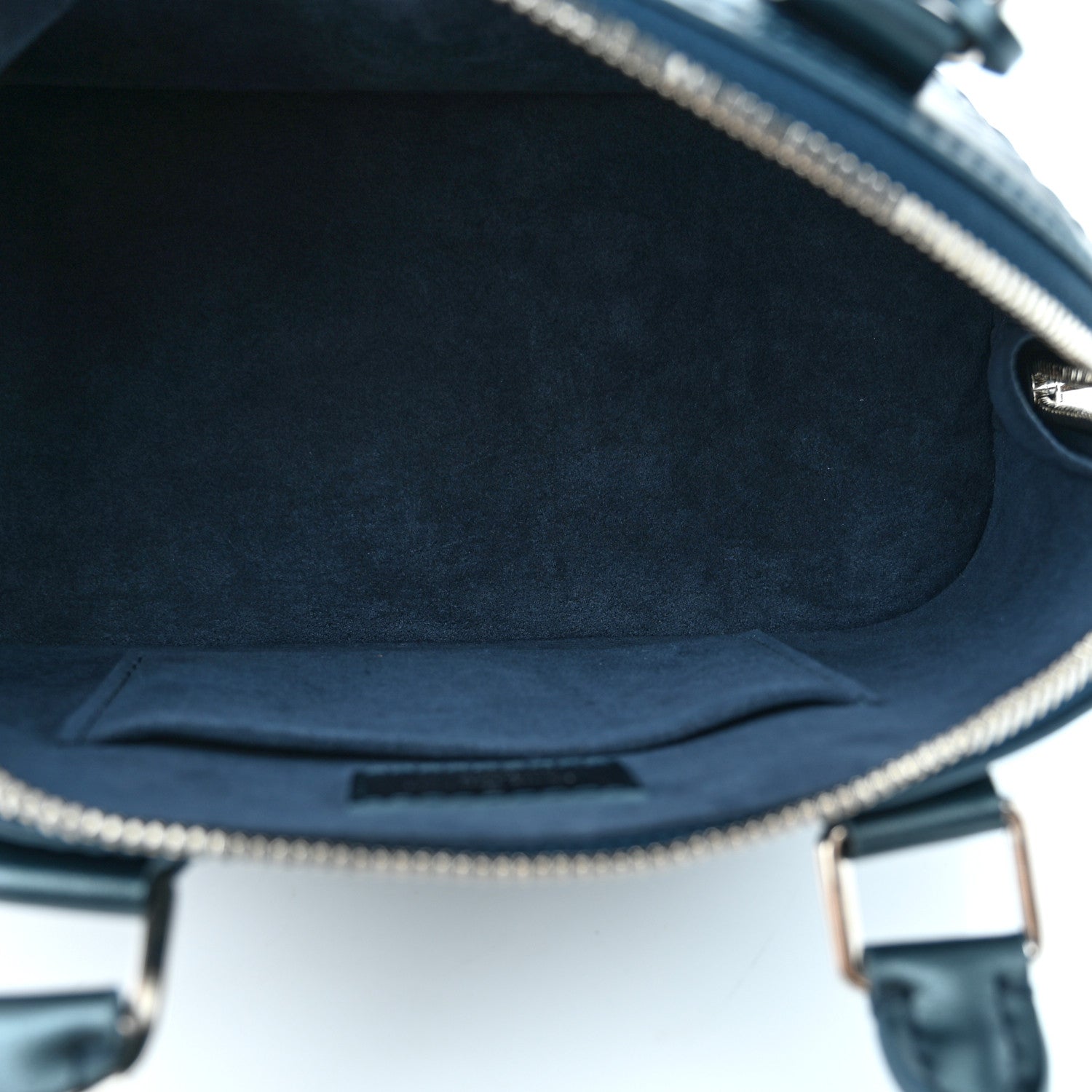 Louis Vuitton Metallic Calfskin Debossed Monogram Alma BB Steel Blue 5 of 10
