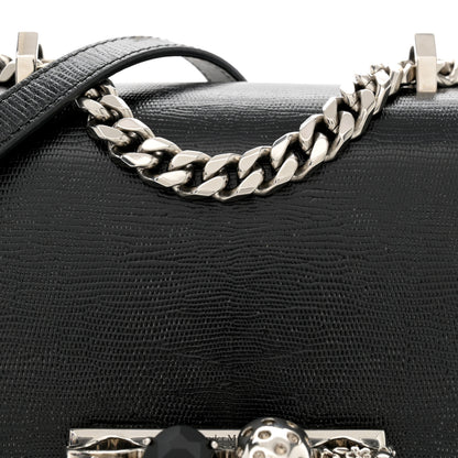 Alexander McQueen Lizard Embossed Calfskin Knuckle Crossbody Black 8 of 12