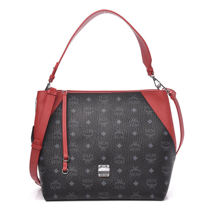 MCM Visetos Medium Klara Hobo Red Black 1 of 12