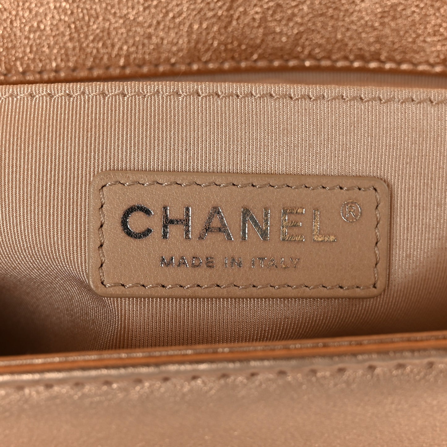 Metallic Perforated Lambskin Quilted Medium Boy Flap Gold