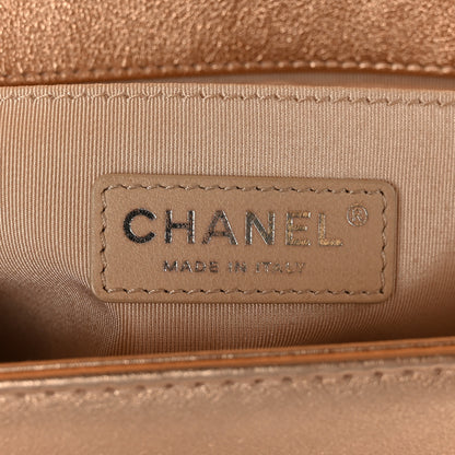 Chanel Metallic Perforated Lambskin Quilted Medium Boy Flap Gold 6 of 9