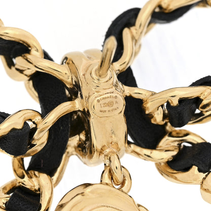 Chanel Lambskin Chain CC Bow Brooch Gold Black 3 of 3