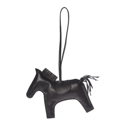 Hermes Milo Lambskin Grigri Rodeo Horse Bag Charm GM So Black 1 of 3