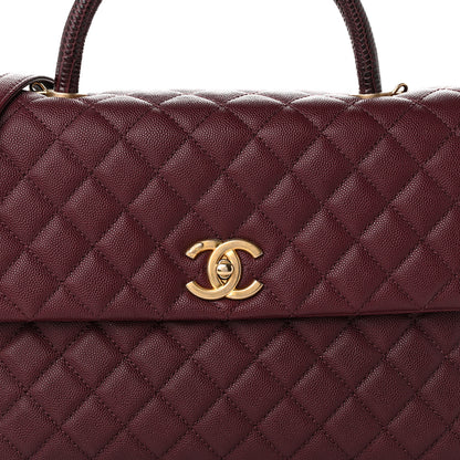 Chanel Caviar Lizard Quilted Medium Coco Handle Flap Burgundy 8 of 11