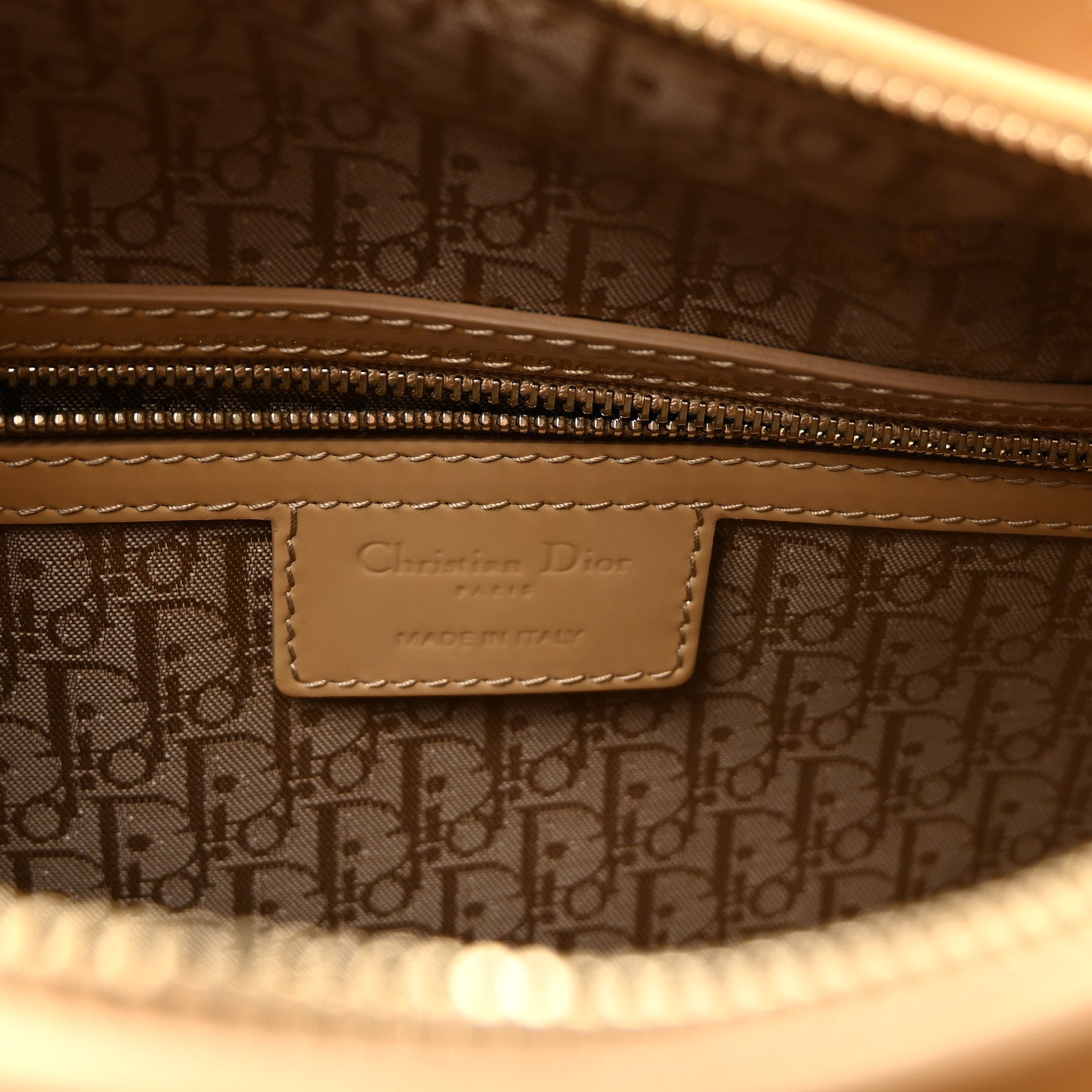 Christian Dior Patent Cannage Large Lady Dior Dark Beige 6 of 10
