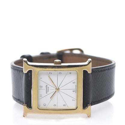 Hermes Stainless Steel Epsom 26mm Heure H Hour Quartz Watch Noir 2 of 6