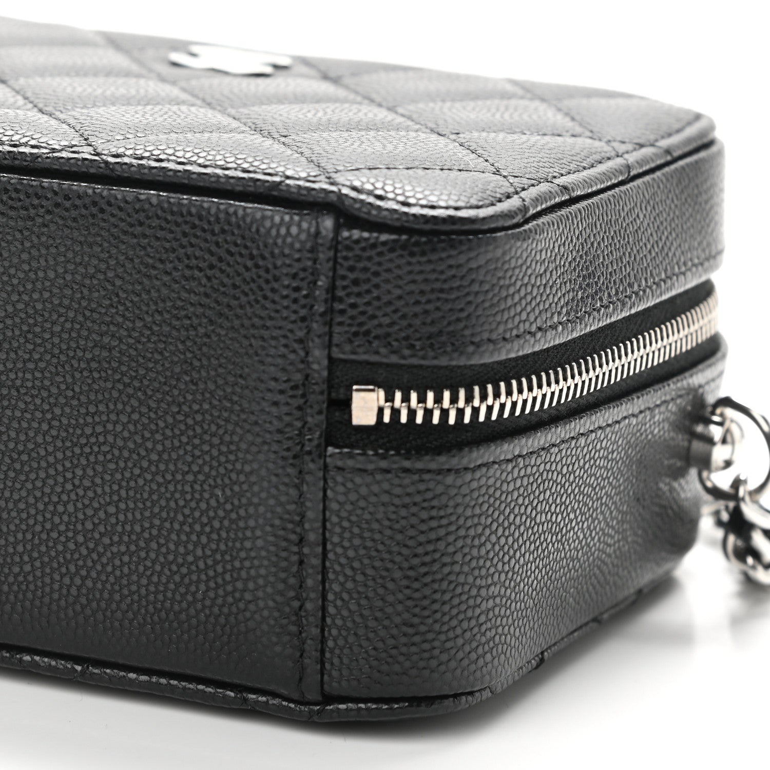 Chanel Caviar Quilted CC Vanity Case With Chain Black 10 of 11