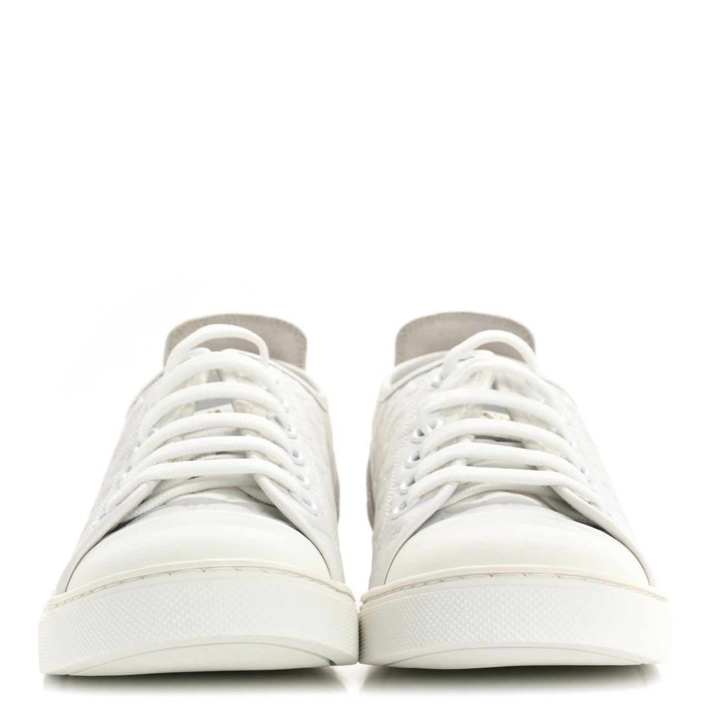 Calfskin Suede Monogram Punchy Sneaker 38 White