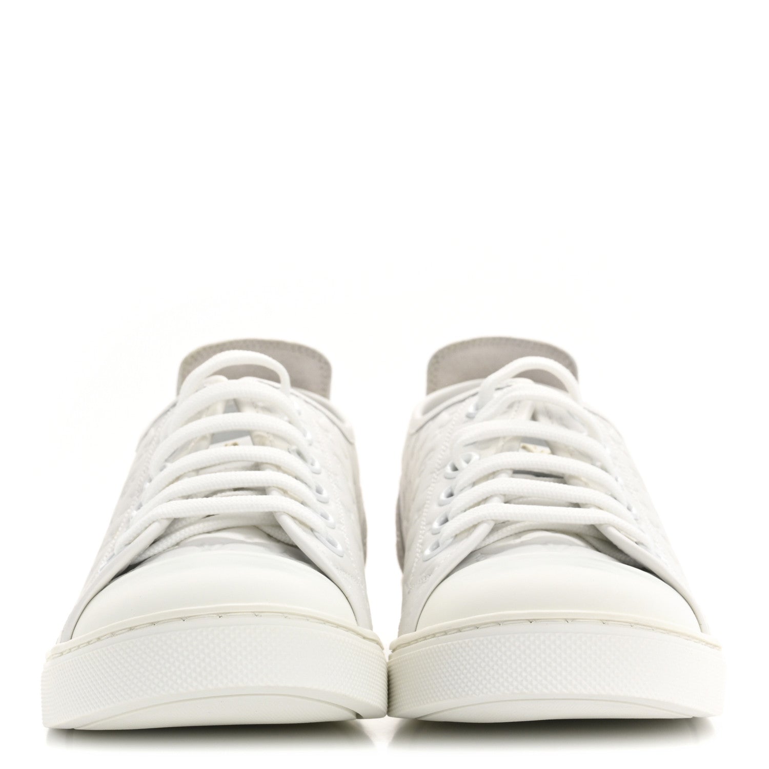 Louis Vuitton Calfskin Suede Monogram Punchy Sneaker 38 White 3 of 8