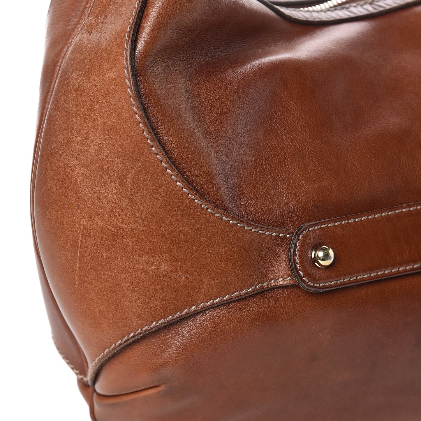 Calfskin Bamboo Horsebit Hobo Brown