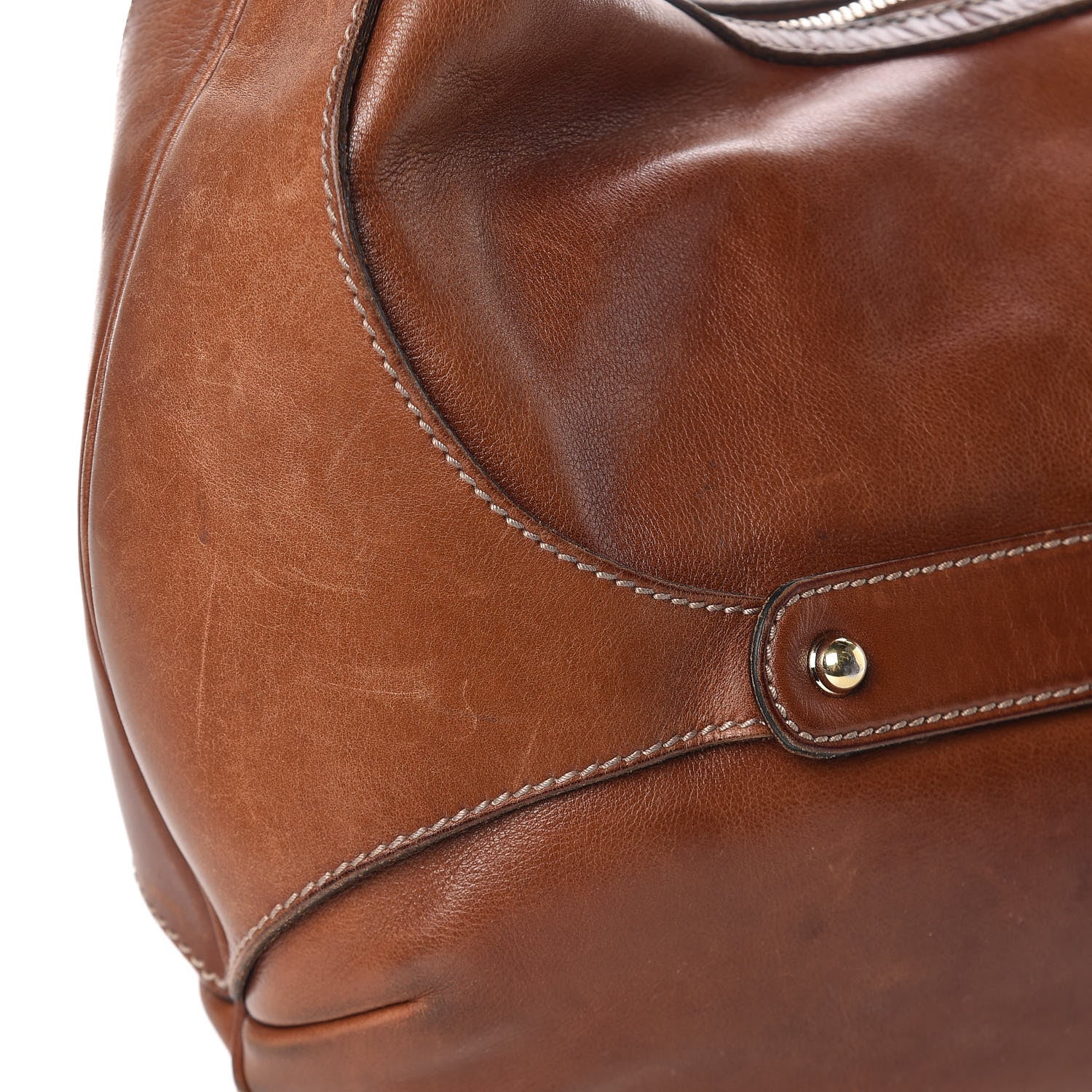 Gucci Calfskin Bamboo Horsebit Hobo Brown 17 of 19
