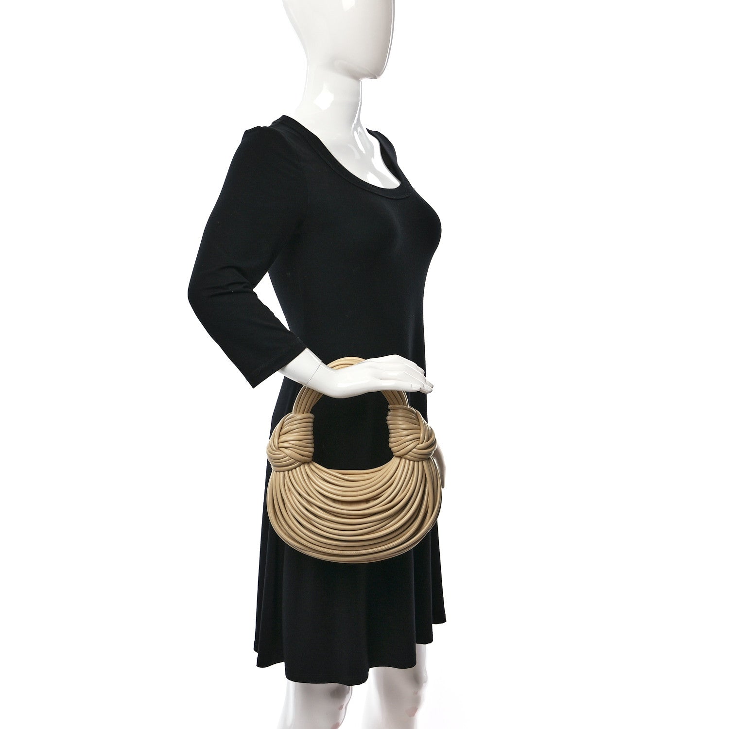 Bottega Veneta Nappa Mini Tubular Double Knot Porridge 2 of 8