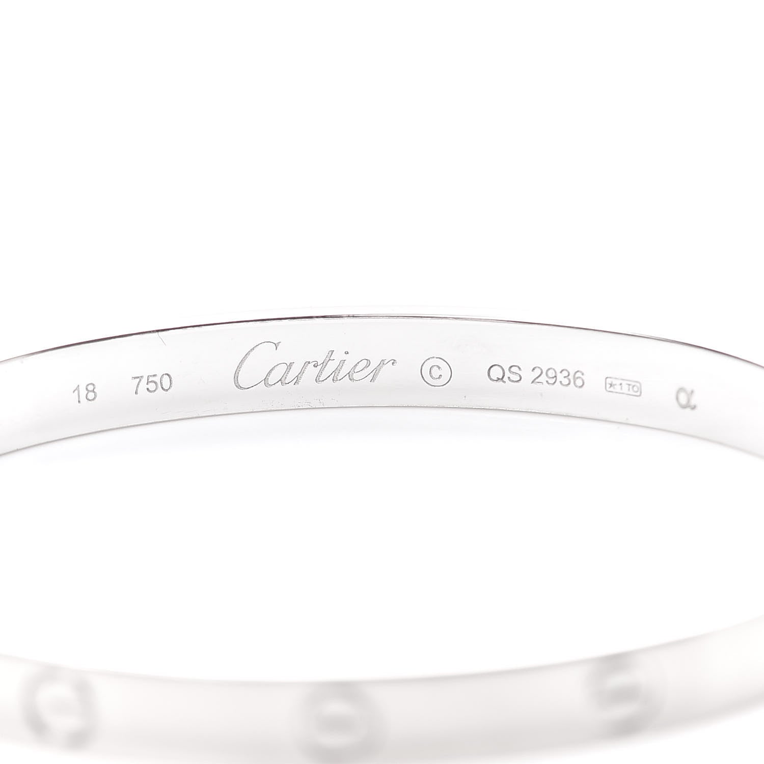 Cartier 18K White Gold LOVE Bracelet 18 4 of 5