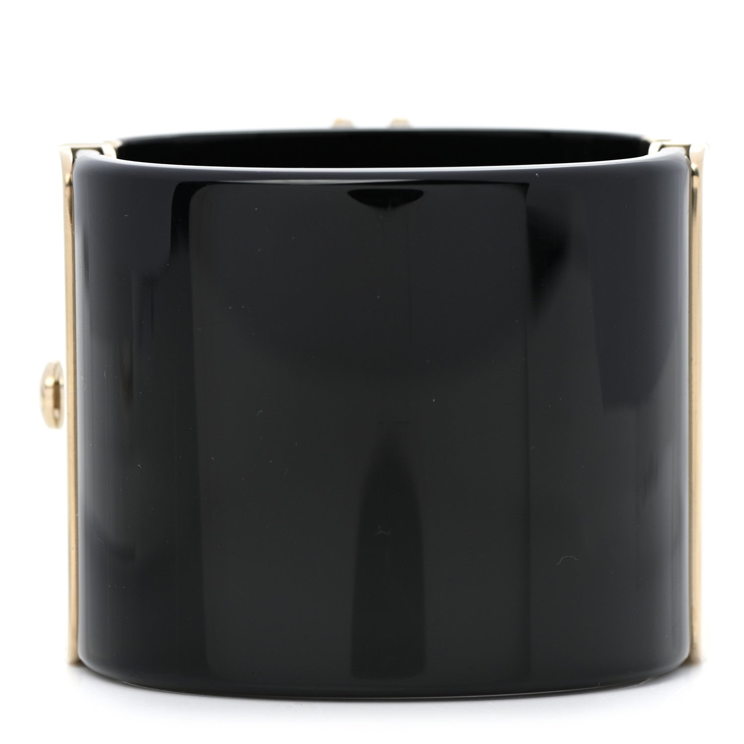Chanel Resin Pearl CC Cuff Black 3 of 5