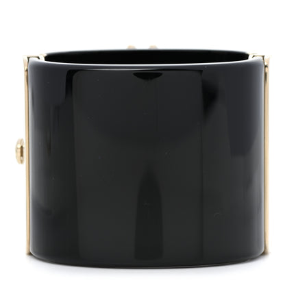 Chanel Resin Pearl CC Cuff Black 3 of 5