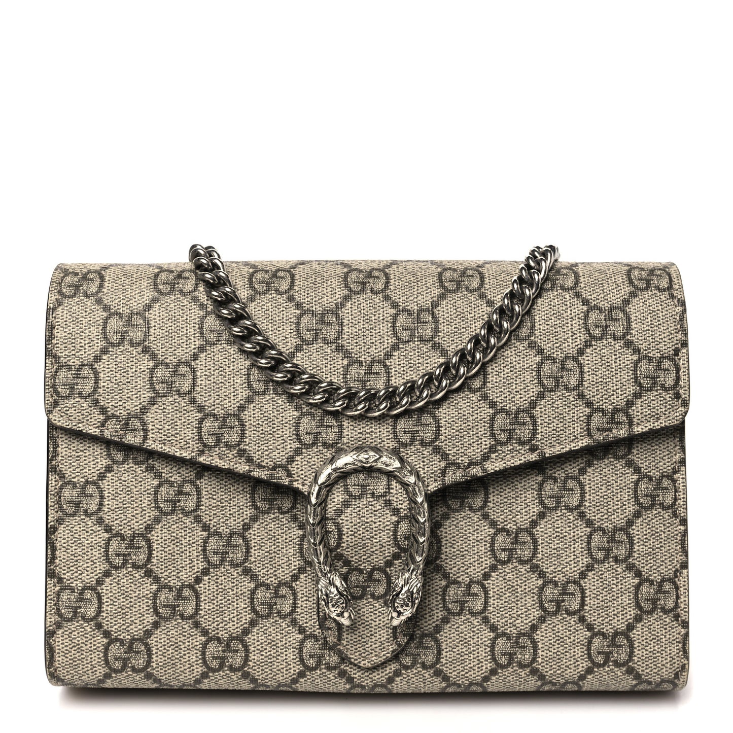 GG Supreme Monogram Mini Dionysus Chain Wallet Beige Taupe