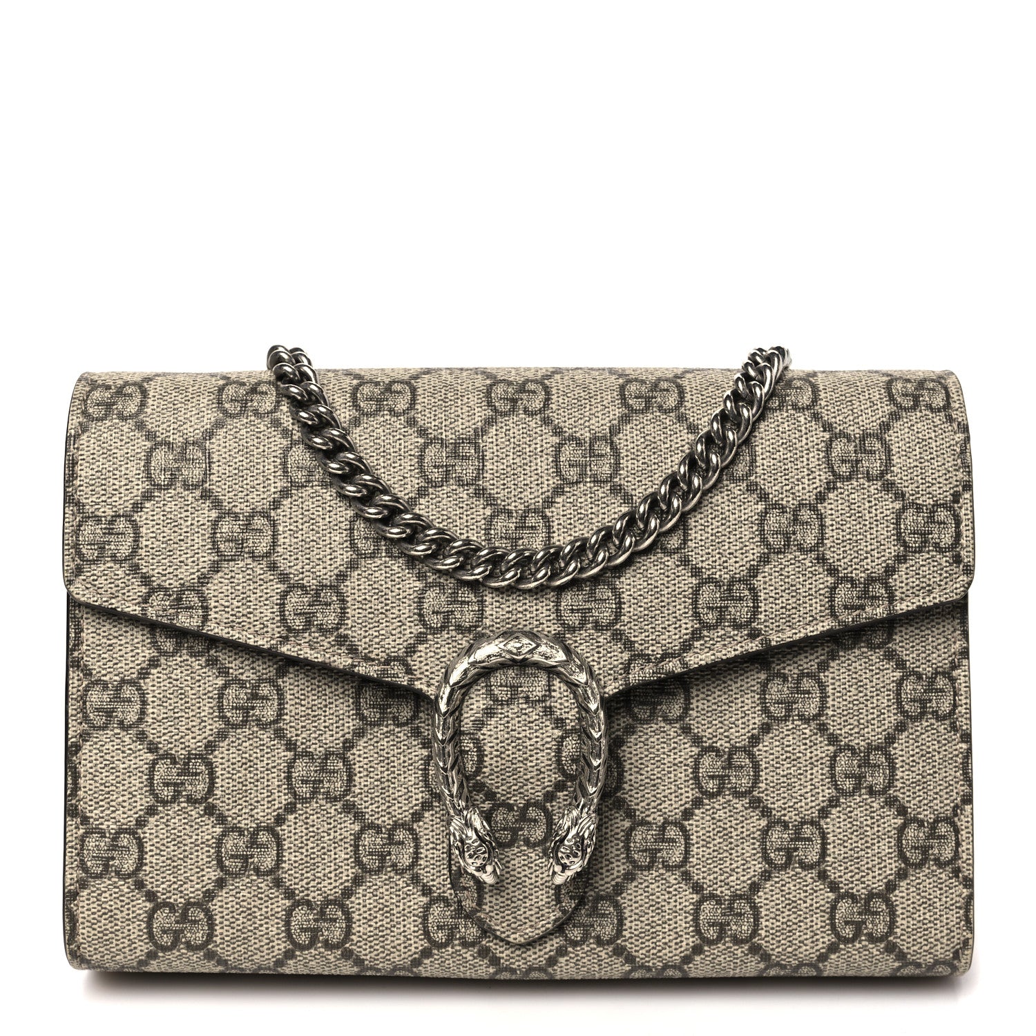 Gucci GG Supreme Monogram Mini Dionysus Chain Wallet Beige Taupe 1 of 11