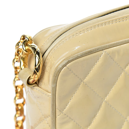 Chanel Patent Quilted Tassel Camera Case Beige 16 of 16