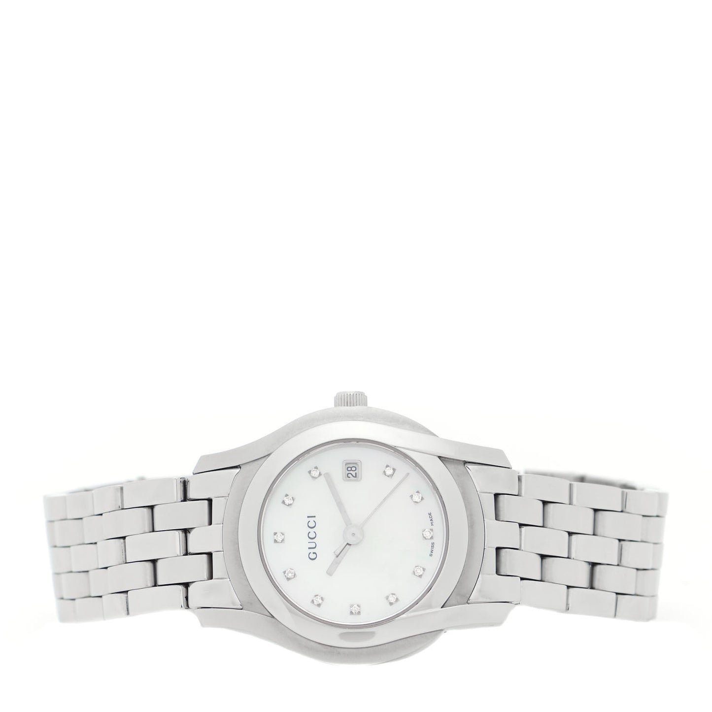 Stainless Steel Diamond Mother of Pearl 27mm 5500L Quartz Watch