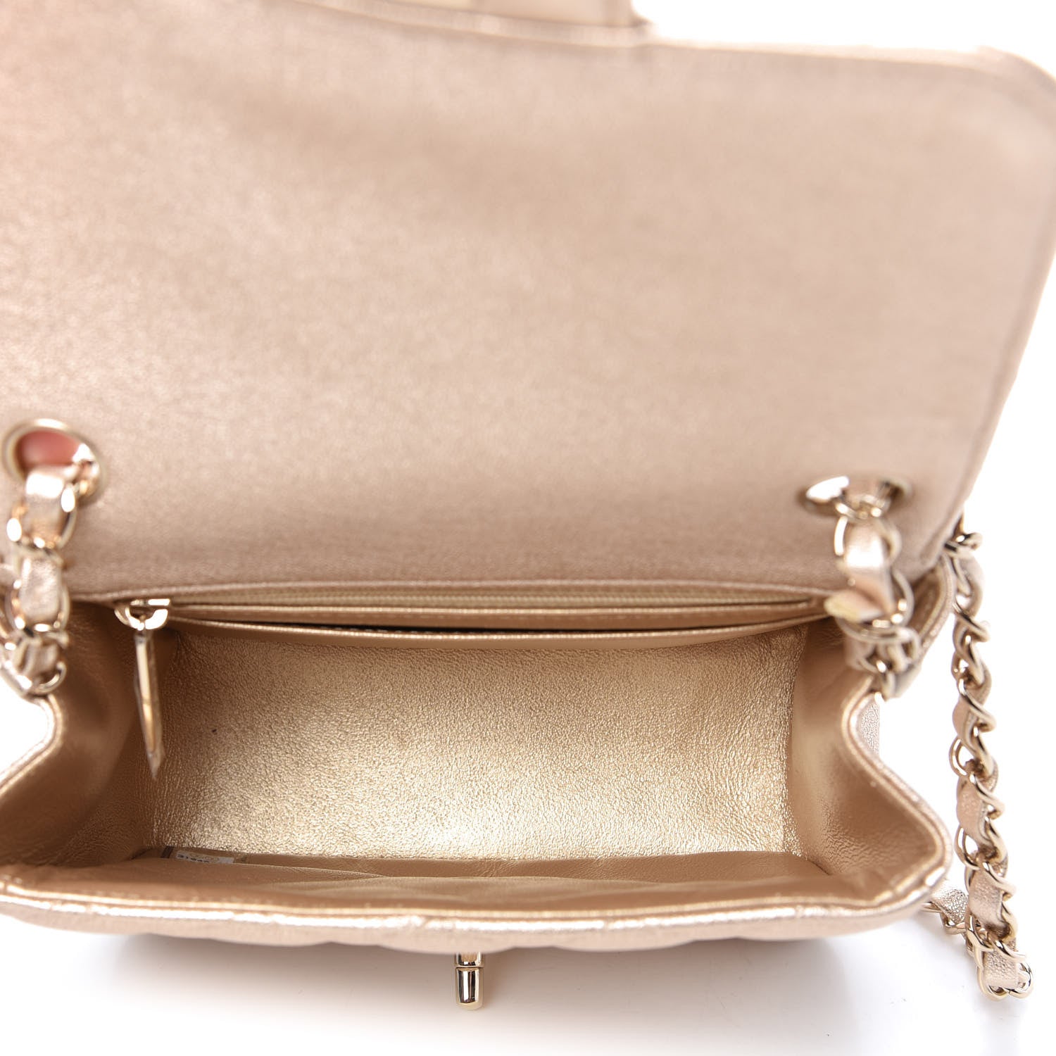 Chanel Metallic Lambskin Quilted Mini Square Flap Gold 5 of 9