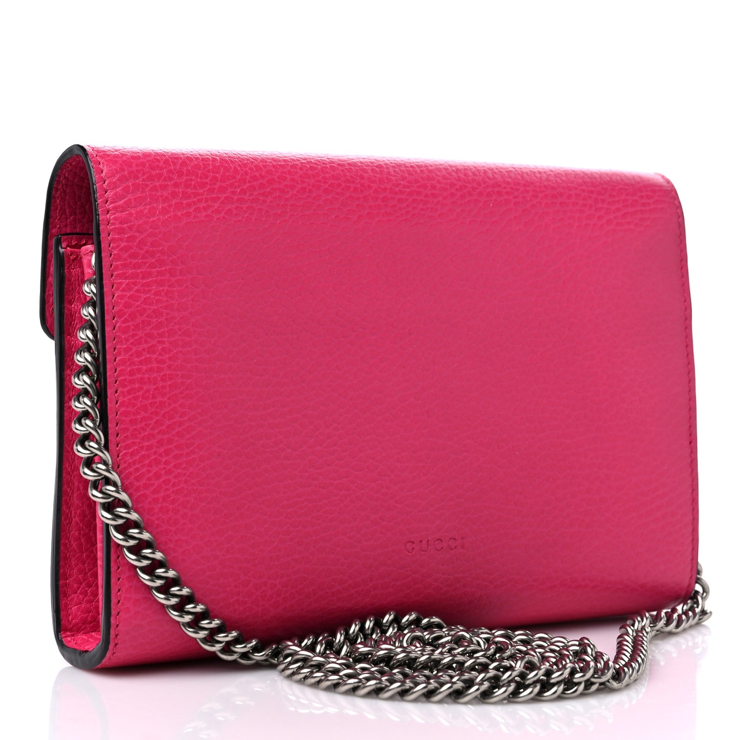 Dollar Calfskin Crystal Mini Dionysus Chain Wallet Box Pink