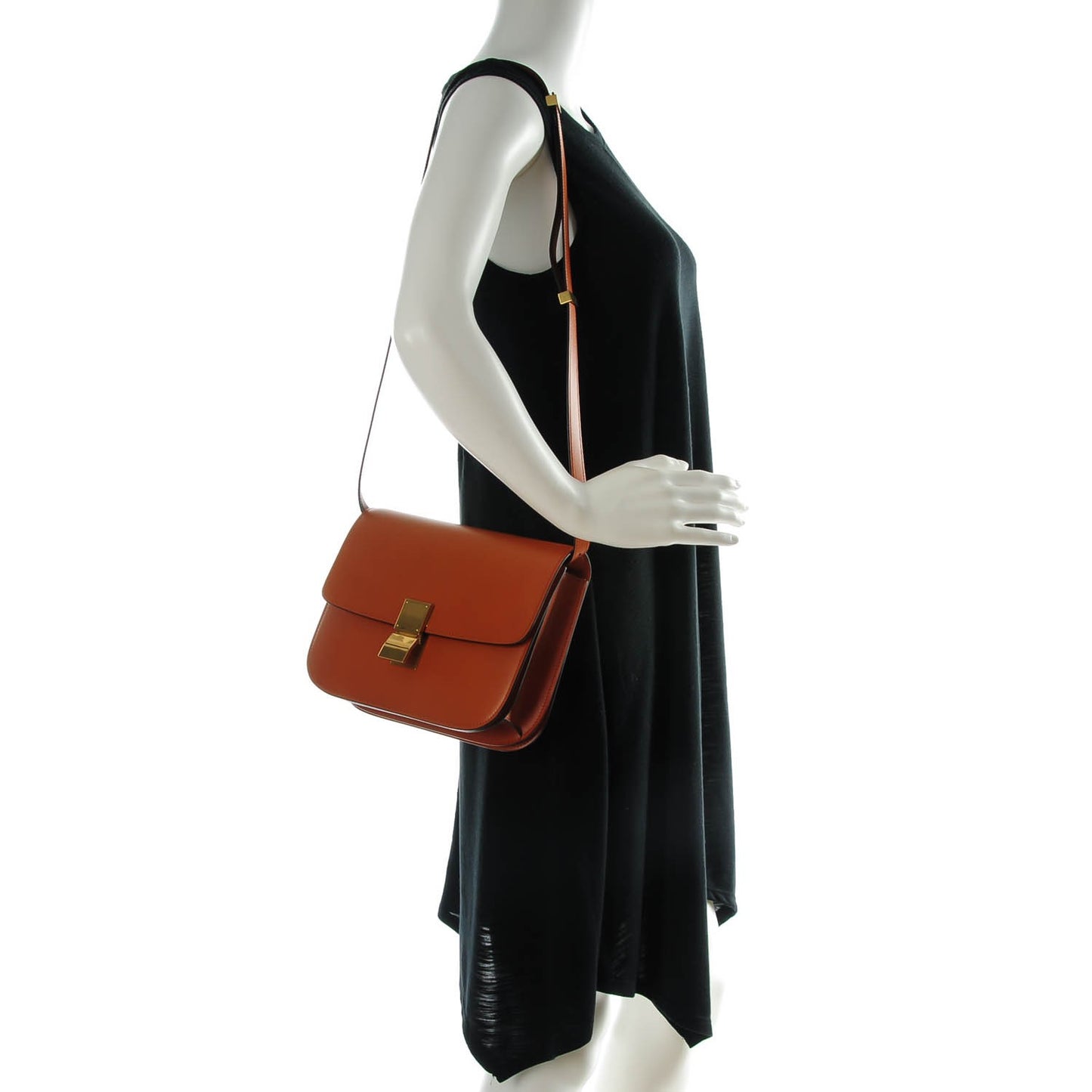 Box Calfskin Medium Classic Box Flap Bag Tawny